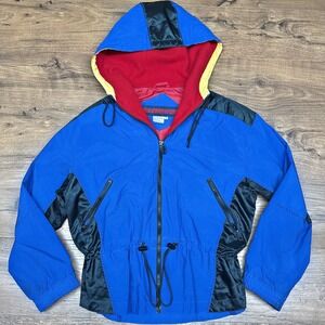 Vintage 90s East West Mens Small Sport Nylon Color Block Zip Jacket Retro Street